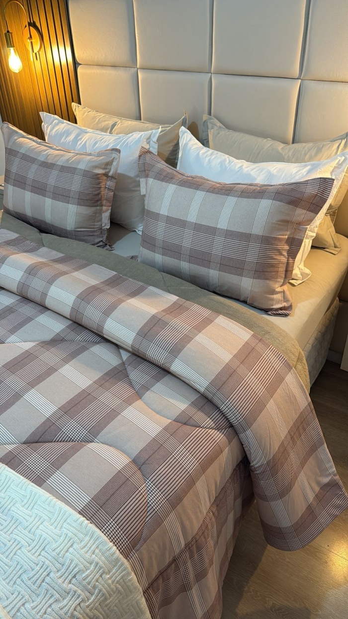 Coberdrom Queen Xadrez Dupla Face Malha Com Plush Inverno - Imagem 4