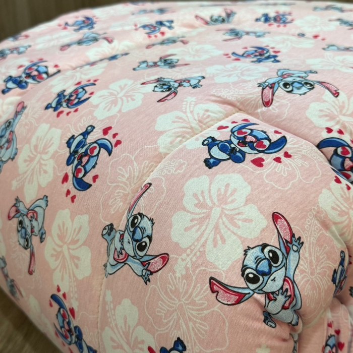 Edredom Solteiro Infantil Stitch Dupla Face Malha 100% algodão Fio Penteado – Coleção Stitch - Imagem 3