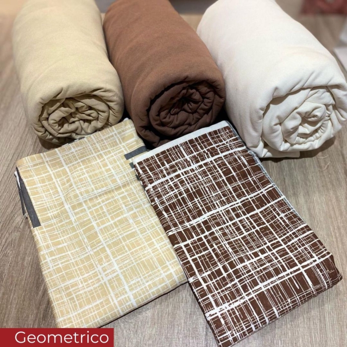 Kit Edredom King 6 peças Malha 100% algodão – Coleção Geométrico - Imagem 3
