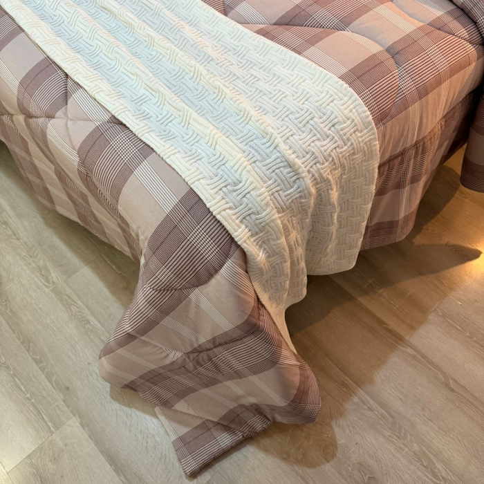 Coberdrom Queen Xadrez Dupla Face Malha Com Plush Inverno - Imagem 5