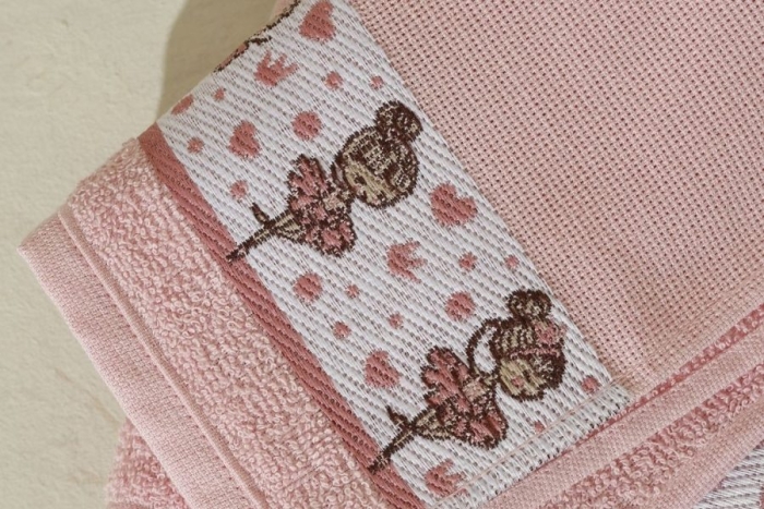 Toalha de Banho Infantil Menina Ballet Jacquard 100% Algodão - Imagem 5