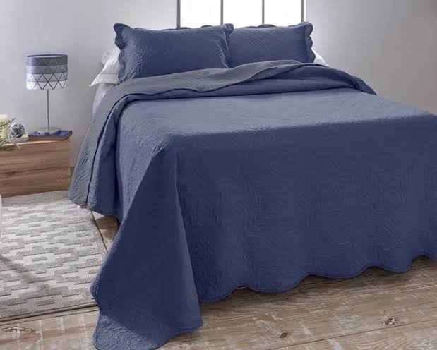 Kit Cobre-leito Colcha Ultrassonic Azul Casal