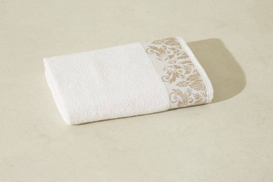 Toalha de Banho Branca 330g Bordado Viena 100% Algodão