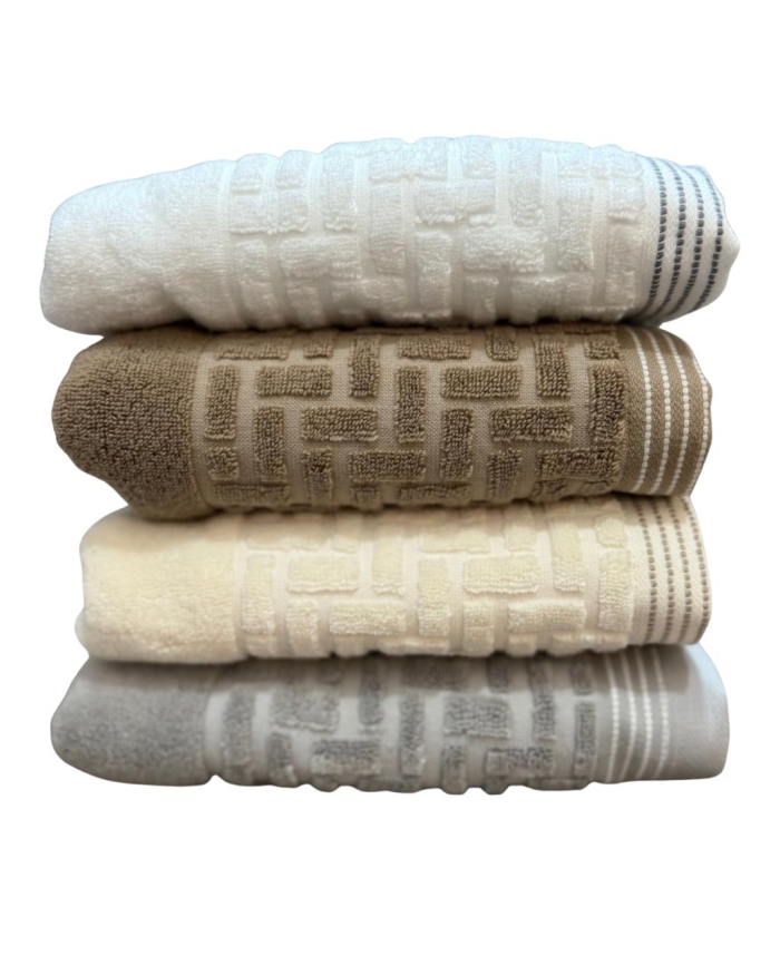 Kit 4 Toalhas Banho Kaki/Branca/Marfim/Cinza Super Soft Macia - Imagem 2