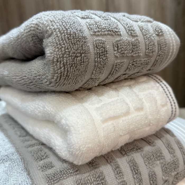 Kit 4 Toalhas Rosto Kaki/Branca/Marfim/Cinza Super Soft Macia - Imagem 2