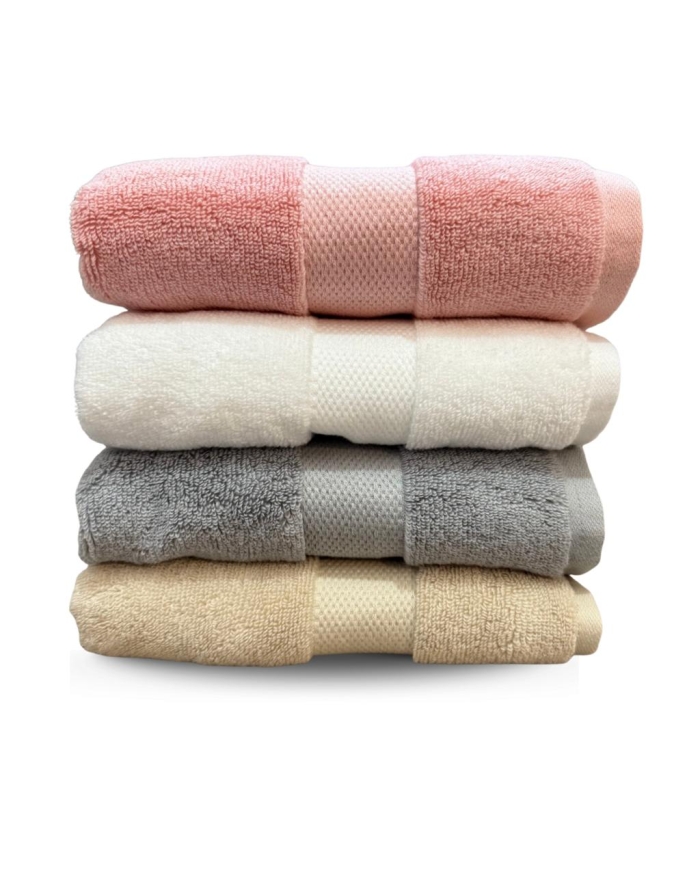 Kit 4 Toalhas Banho Rosê/Bege/Cinza/Branco Super Soft Macia - Imagem 4
