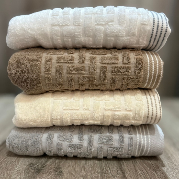 Kit 4 Toalhas Banho Kaki/Branca/Marfim/Cinza Super Soft Macia - Imagem 5