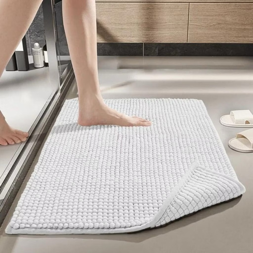 Tapete Avulso Branco PopCorn Antiderrapante 40x60