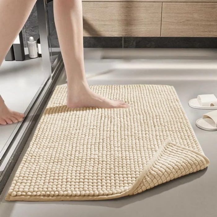 Tapete Avulso Bege PopCorn Antiderrapante 40x60