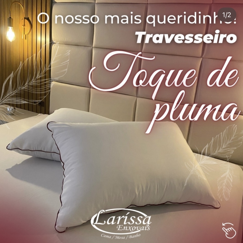 Travesseiro Toque de Pluma 300 Fios 100% Fibra Siliconizada