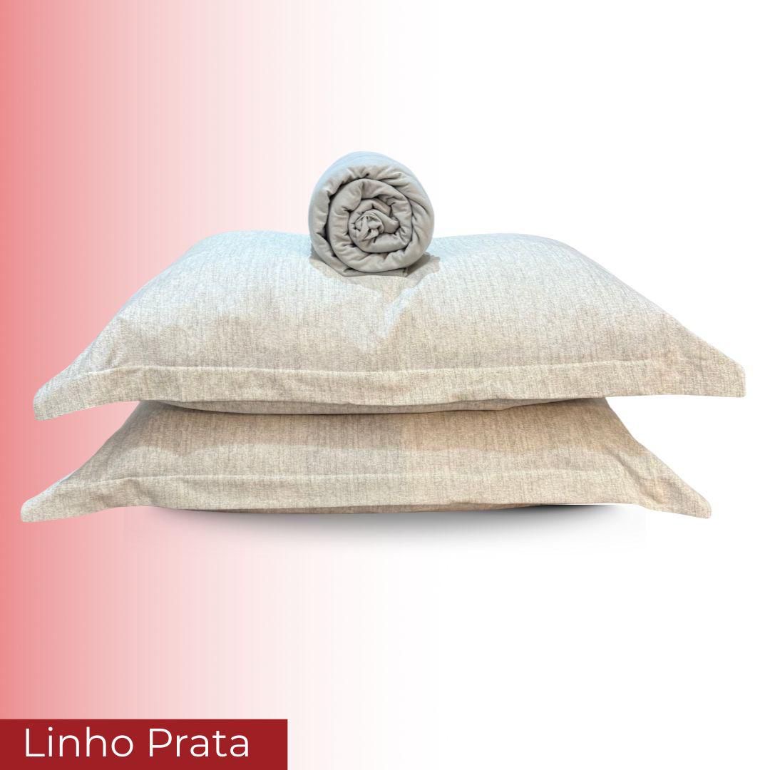 Kit Cobreleito de Verão Queen 6 peças Malha 100% algodão – Coleção Linho Prata - Imagem 3