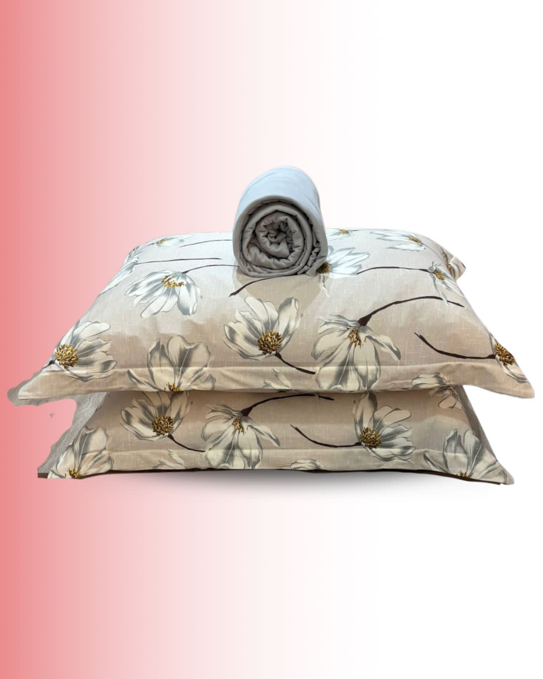 Kit Cobreleito de Verão Queen 6 peças Malha 100% algodão – Coleção Flor Cinza - Imagem 3
