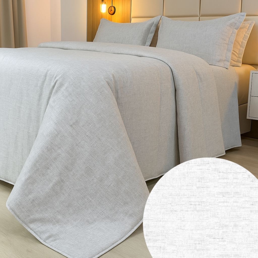 Kit Cobreleito de Verão Queen 6 peças Malha 100% algodão – Coleção Linho Prata