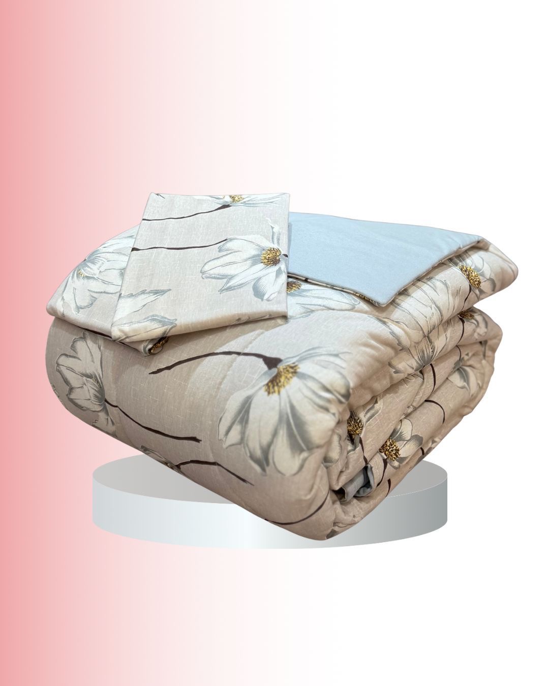 Kit Cobreleito de Verão Queen 6 peças Malha 100% algodão – Coleção Flor Cinza - Imagem 2