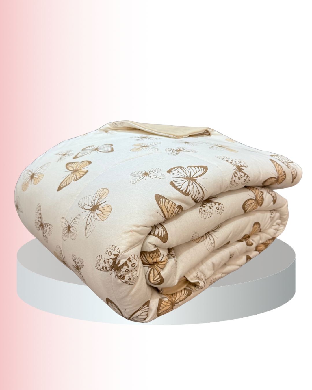 Kit Cobreleito de Verão Queen 6 peças Malha 100% algodão – Coleção Borboleta Bege - Imagem 3