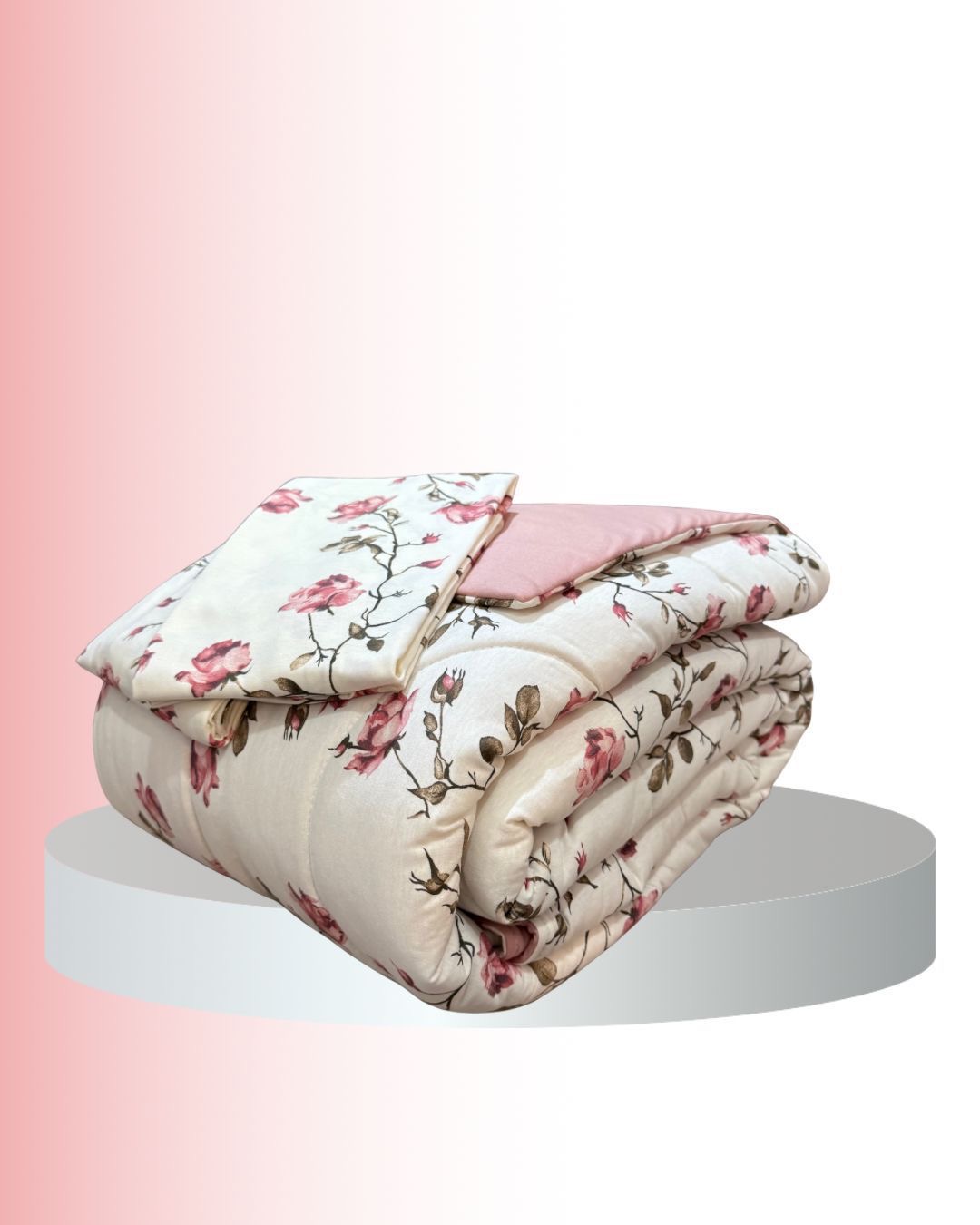 Kit Cobreleito de Verão Queen 6 peças Malha 100% algodão – Coleção Flores Rosê