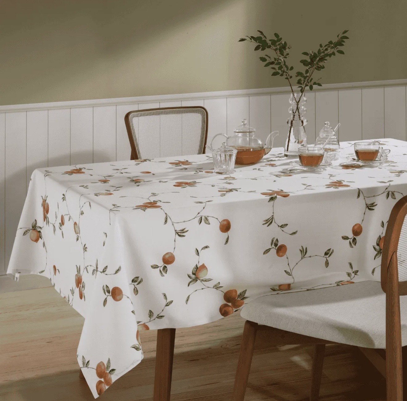 Toalha De Mesa 6 Lugares 1,40x2,10 Dohler Clean Pessegos - Imagem 2