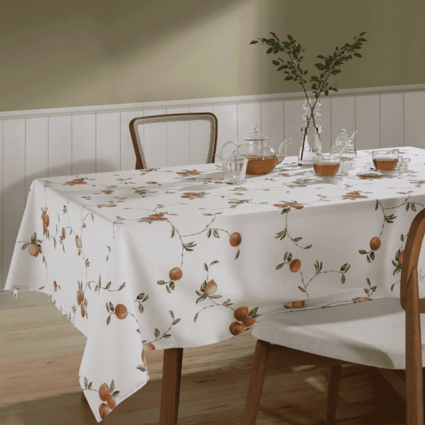 Toalha De Mesa 6 Lugares 1,40x2,10 Dohler Clean Pessegos