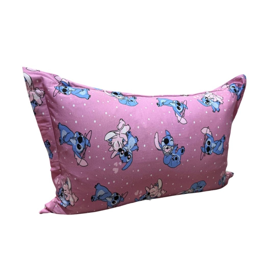 Par De Fronha Malha Stitch Rosa