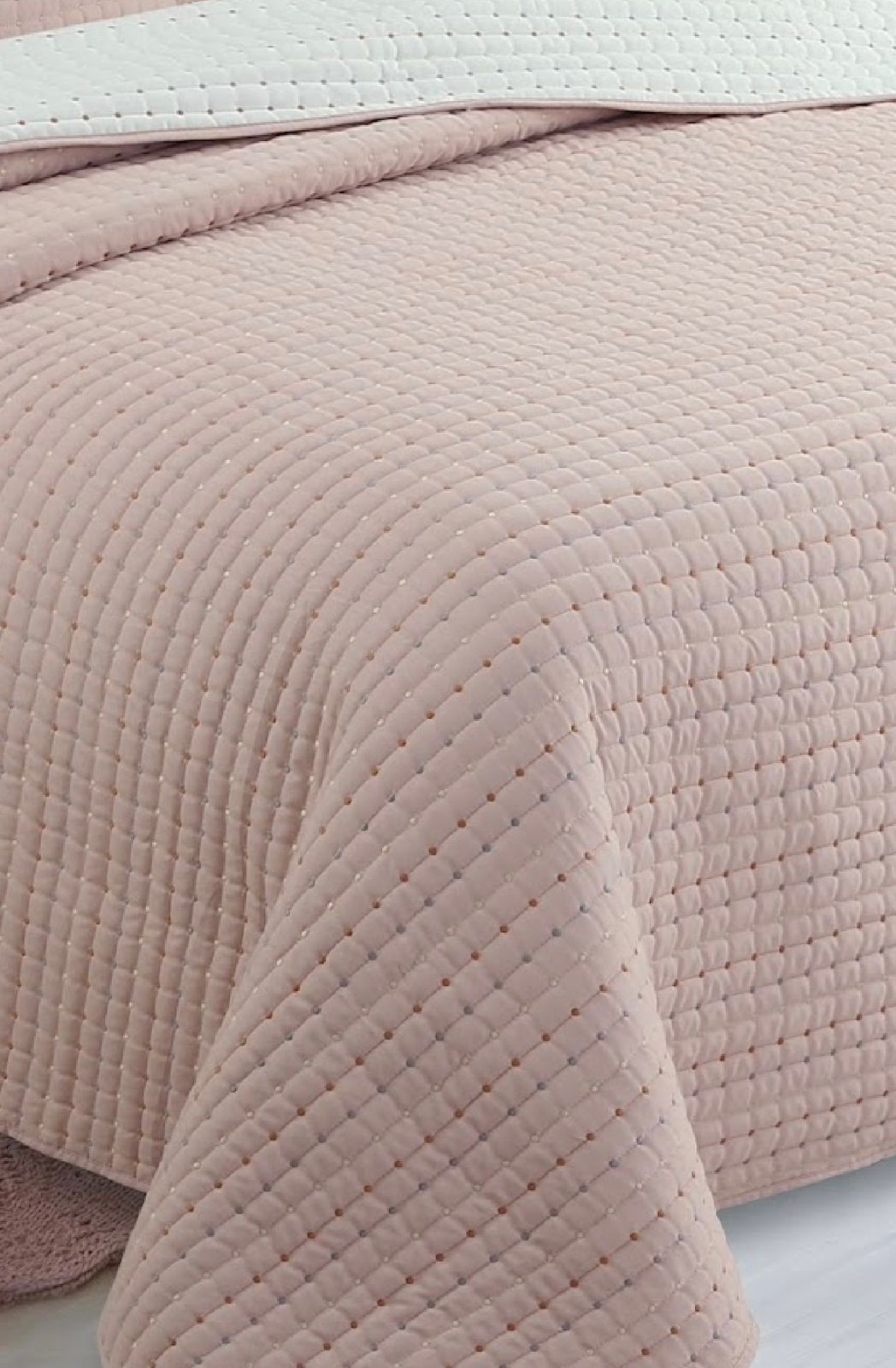 Kit Colcha Artigiana Rose/Branco Jolitex Queen 2,40x,2,60 - Imagem 5